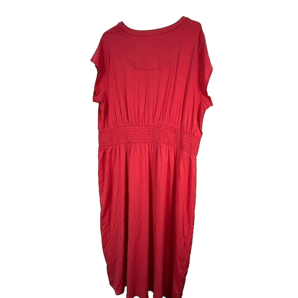 NWT Market & Spruce Neriah Smocked A-Line Dress Short Cap Sleeve Red Size 2X‎ - Picture 2 of 7